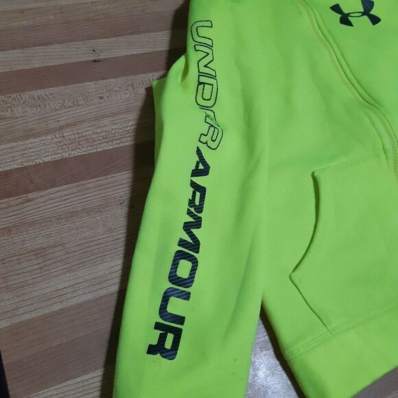 Under Armour Full Zipper Neon Green Sweater - Picture 5 of 12